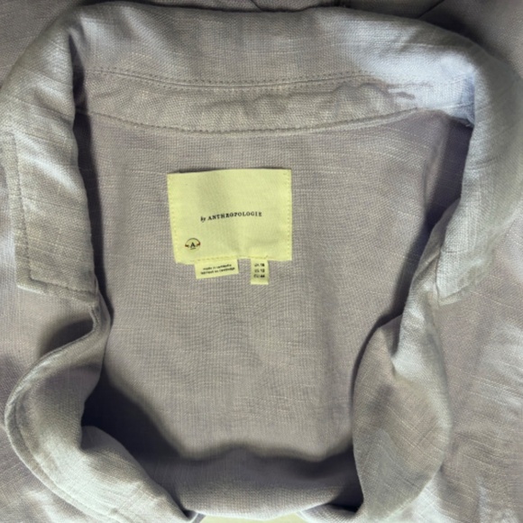 Anthropologie Linen Blend Blazer Jacket Split Back Lilac Women’s Size 12 - Picture 15 of 16